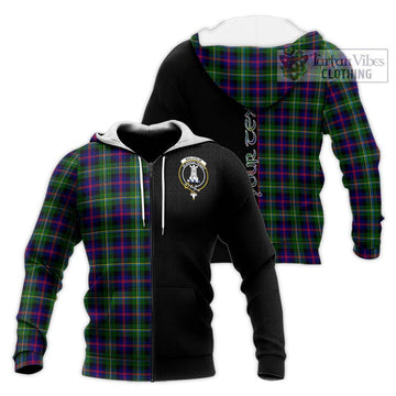 Malcolm Tartan Knitted Hoodie with Family Crest and Half Of Me Style