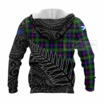 Malcolm Crest Tartan Knitted Hoodie with New Zealand Silver Fern Half Style