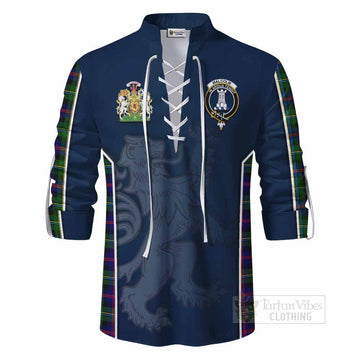 Malcolm Tartan Ghillie Kilt Shirt with Family Crest and Lion Rampant Vibes Sport Style