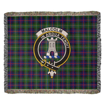 Malcolm Tartan Woven Blanket with Family Crest