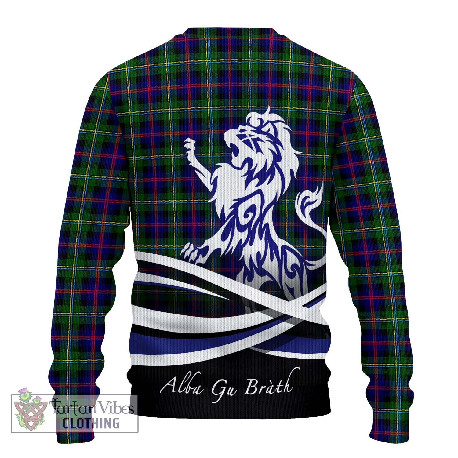 Tartan Vibes Clothing Malcolm Tartan Knitted Sweater with Alba Gu Brath Regal Lion Emblem