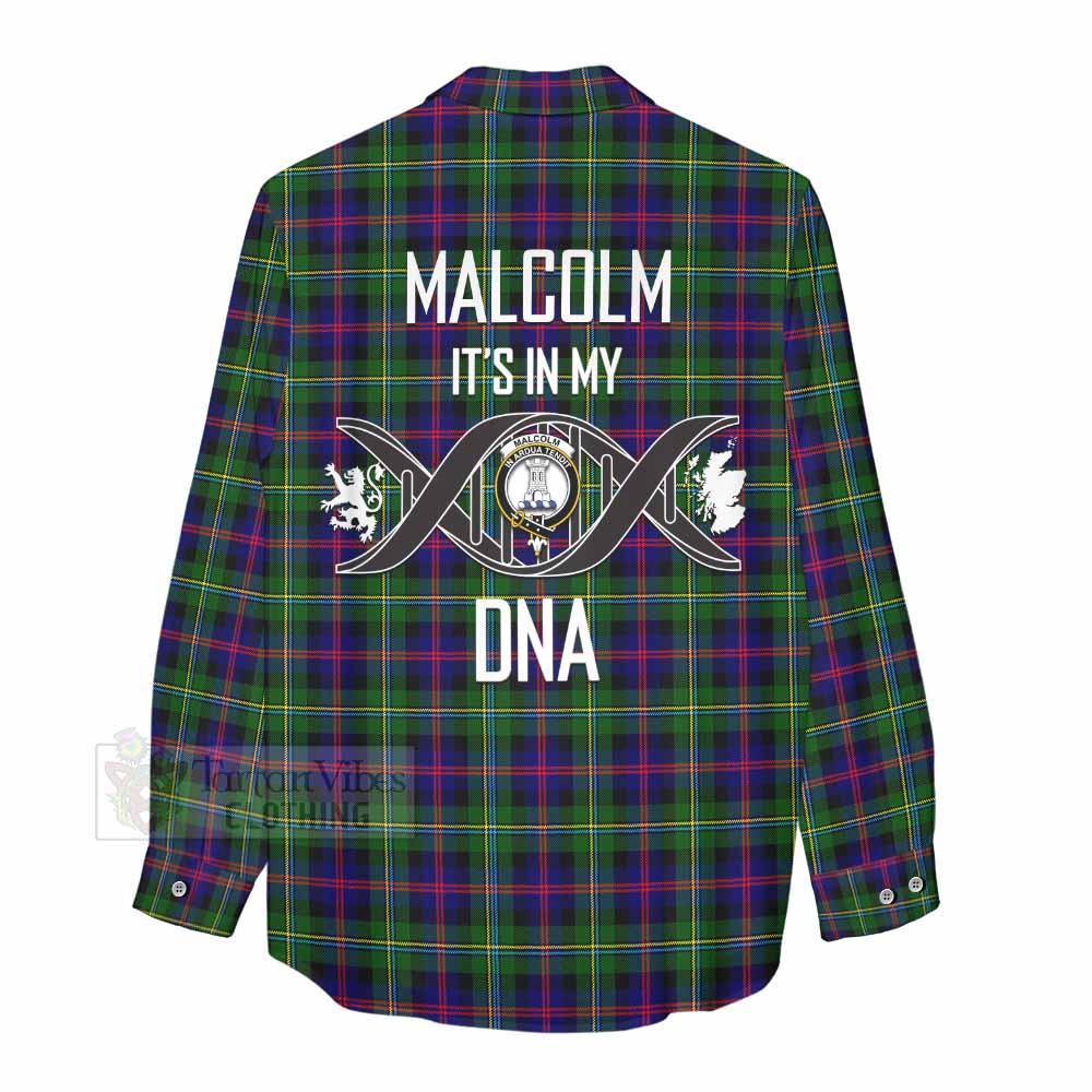 Tartan Vibes Clothing Malcolm Tartan Women's Casual Shirt with Family Crest DNA In Me Style