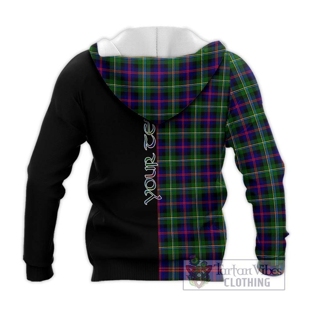 Malcolm Tartan Knitted Hoodie with Family Crest and Half Of Me Style - Tartanvibesclothing Shop