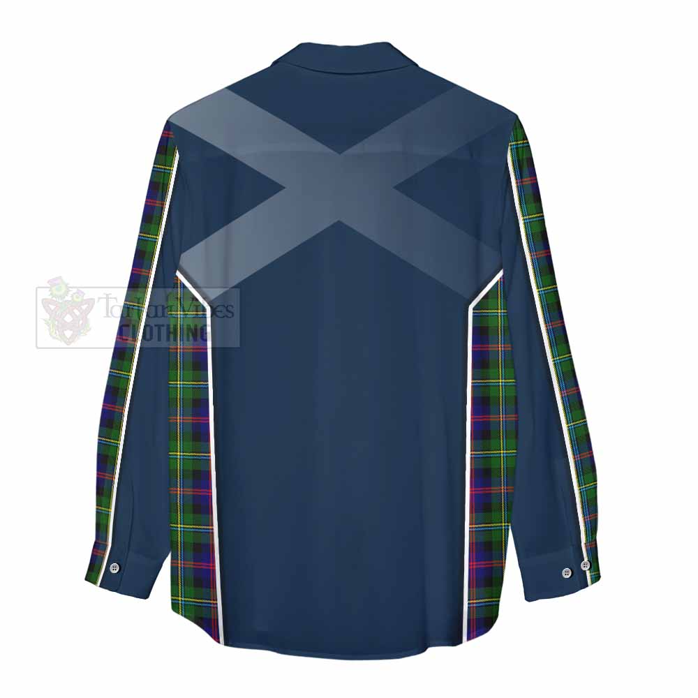 Tartan Vibes Clothing Malcolm Tartan Women's Casual Shirt with Family Crest and Lion Rampant Vibes Sport Style