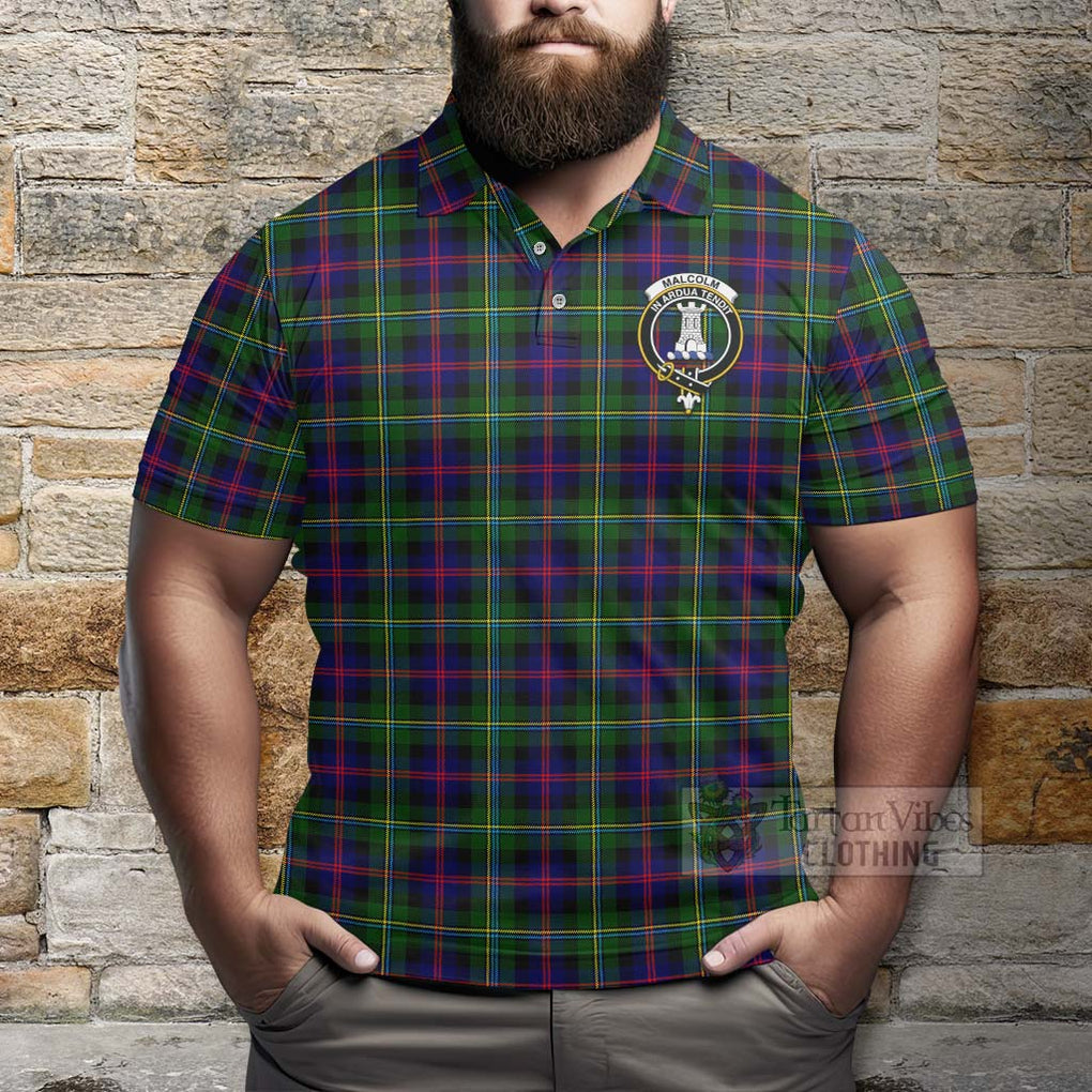 Tartan Vibes Clothing Malcolm Tartan Polo Shirt with Family Crest Celtic Skull Style