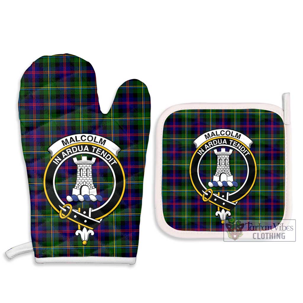 Tartan Vibes Clothing Malcolm Tartan Combo Oven Mitt & Pot-Holder with Family Crest