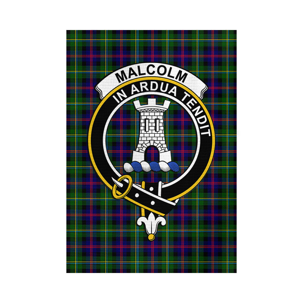 malcolm-tartan-flag-with-family-crest