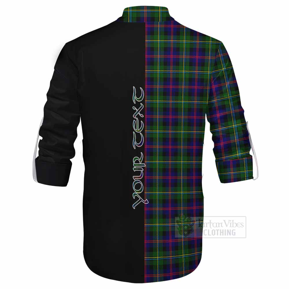 Tartan Vibes Clothing Malcolm Tartan Ghillie Kilt Shirt with Family Crest and Half Of Me Style