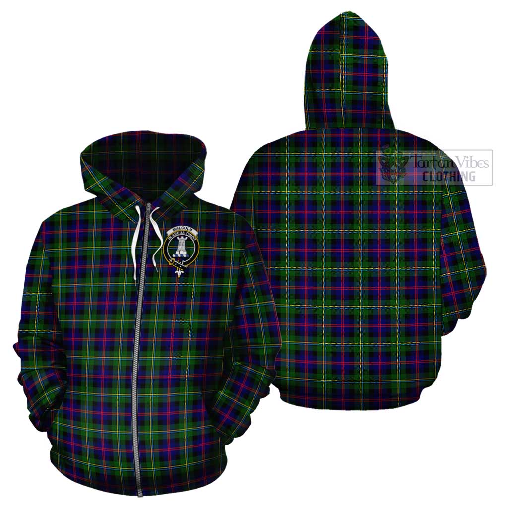 Tartan Vibes Clothing Malcolm Tartan Cotton Hoodie with Family Crest