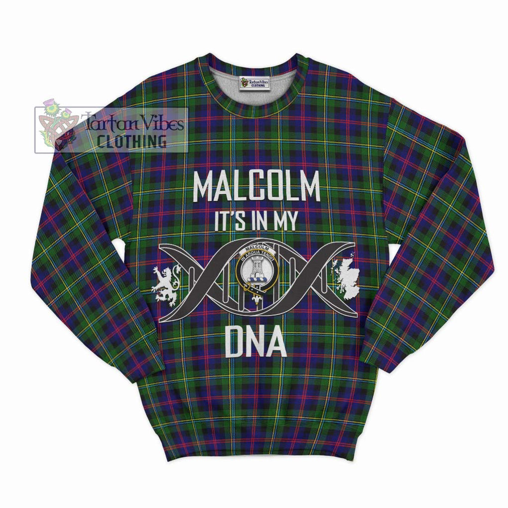 Malcolm Tartan Sweatshirt with Family Crest DNA In Me Style - Tartanvibesclothing Shop