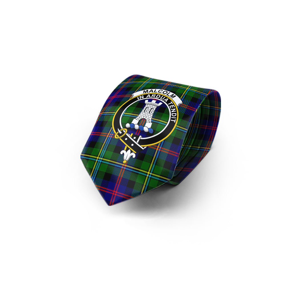 Malcolm Tartan Classic Necktie with Family Crest - Tartan Vibes Clothing