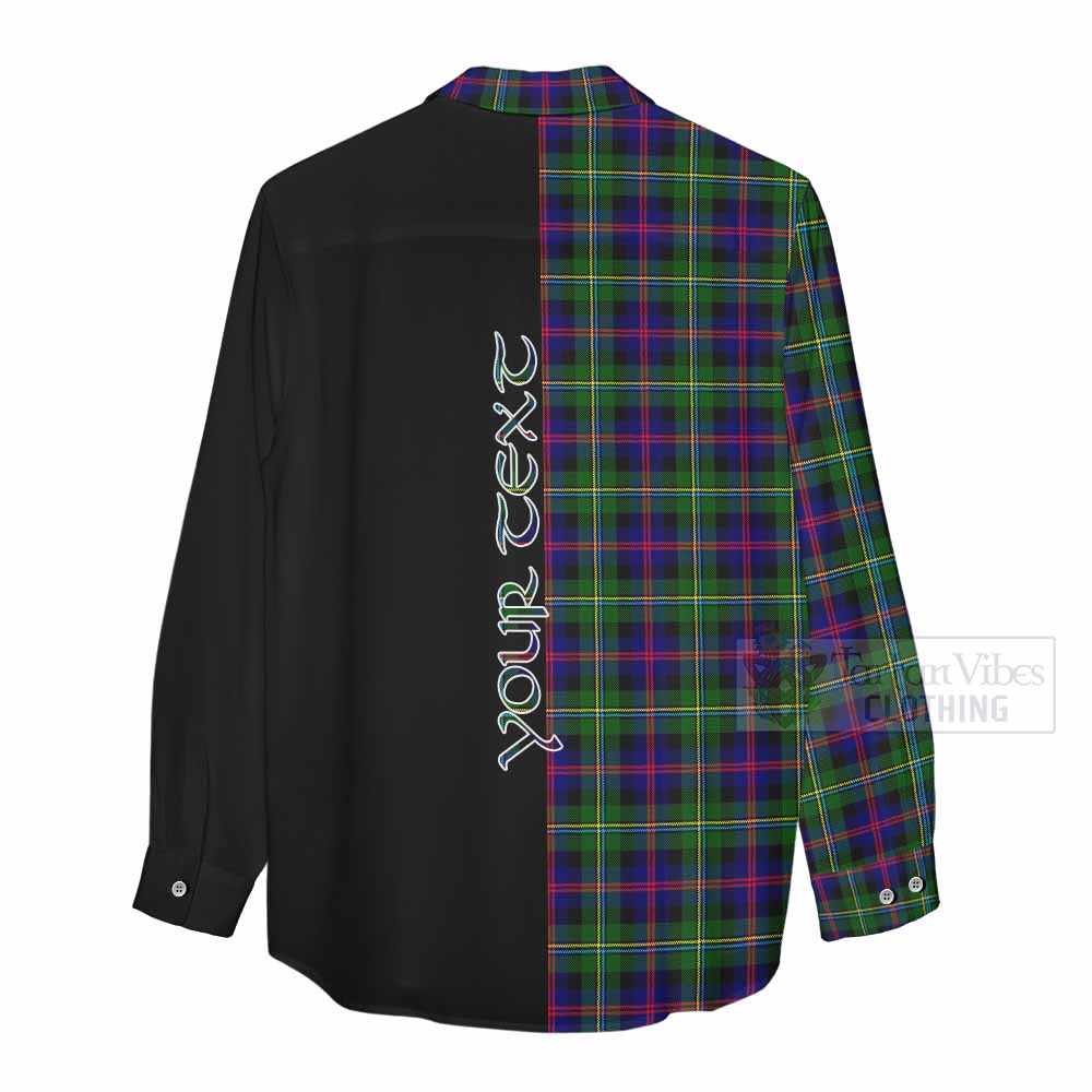 Tartan Vibes Clothing Malcolm Tartan Women's Casual Shirt with Family Crest and Half Of Me Style