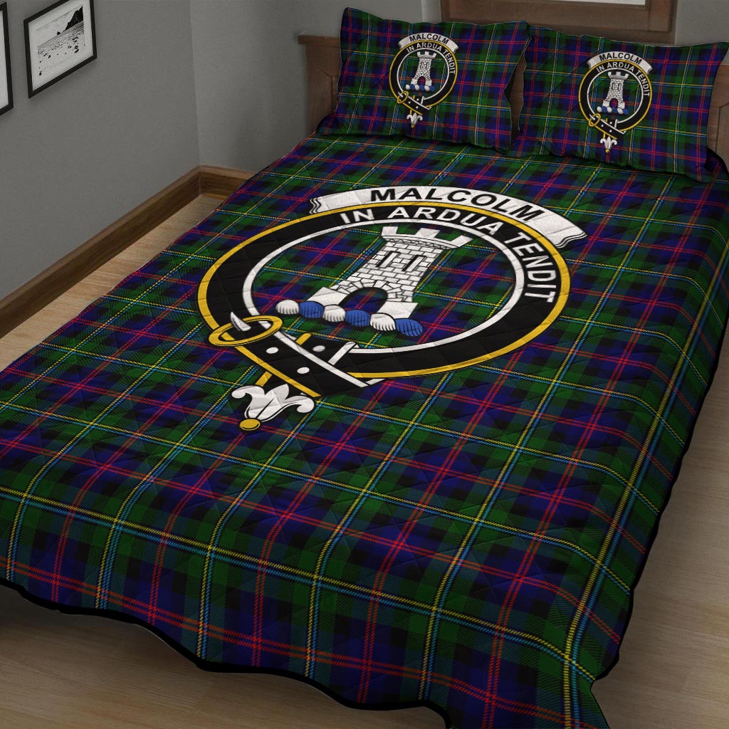 Malcolm Tartan Quilt Bed Set with Family Crest - Tartanvibesclothing