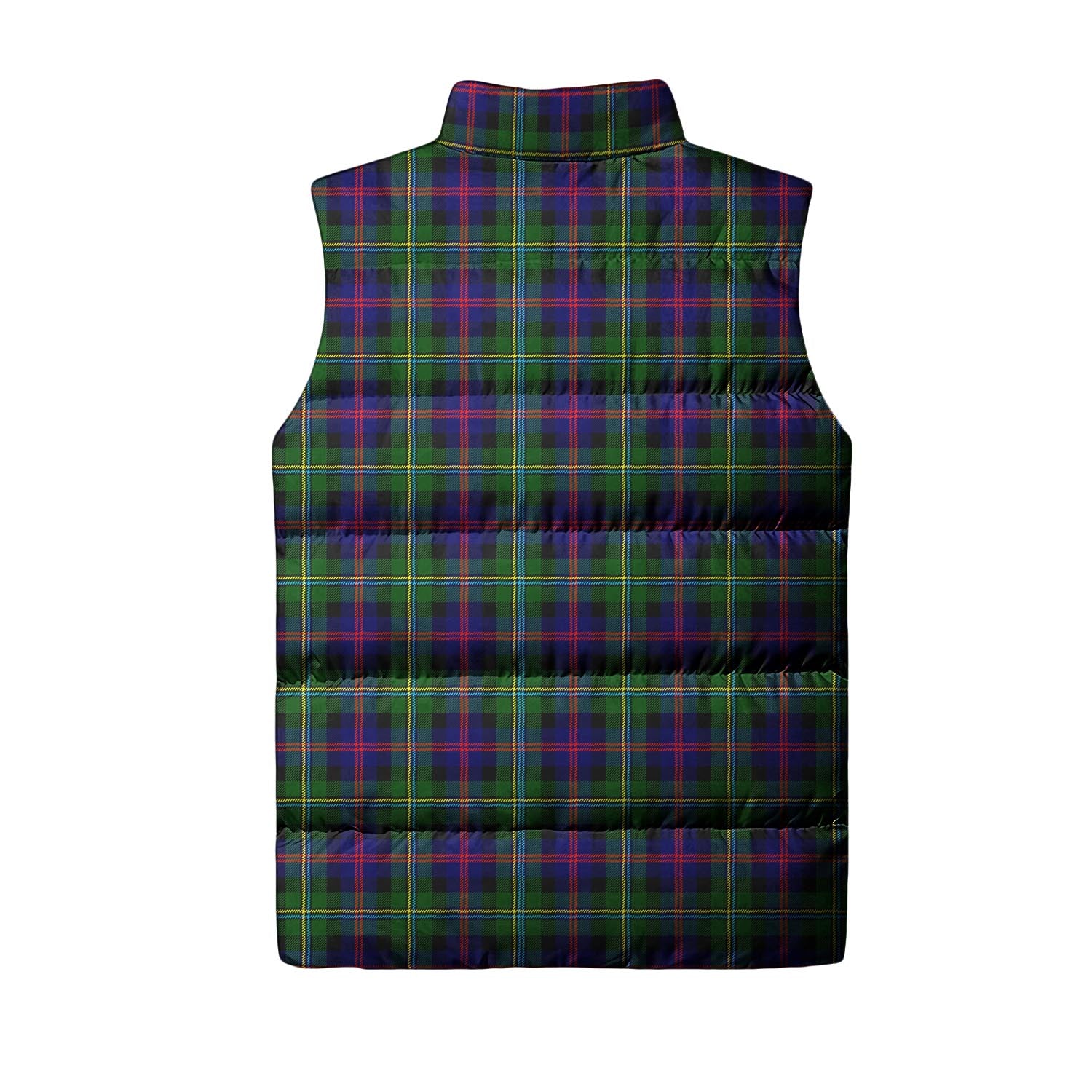 Malcolm Tartan Sleeveless Puffer Jacket with Family Crest - Tartanvibesclothing