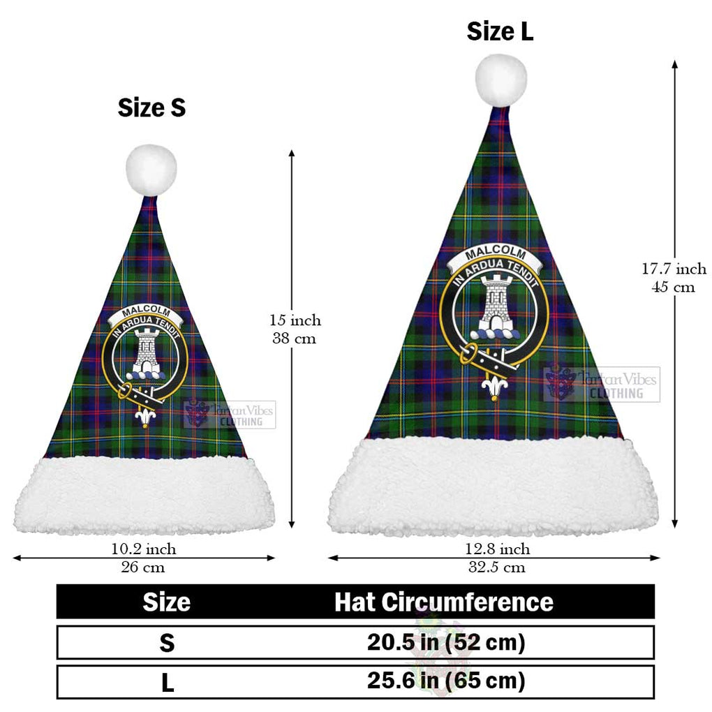 Tartan Vibes Clothing Malcolm Tartan Christmas Santa Hats with Family Crest