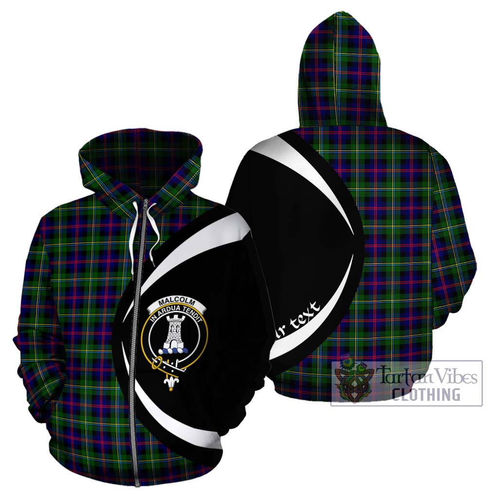 Tartan Vibes Clothing Malcolm Tartan Hoodie with Family Crest Circle Style