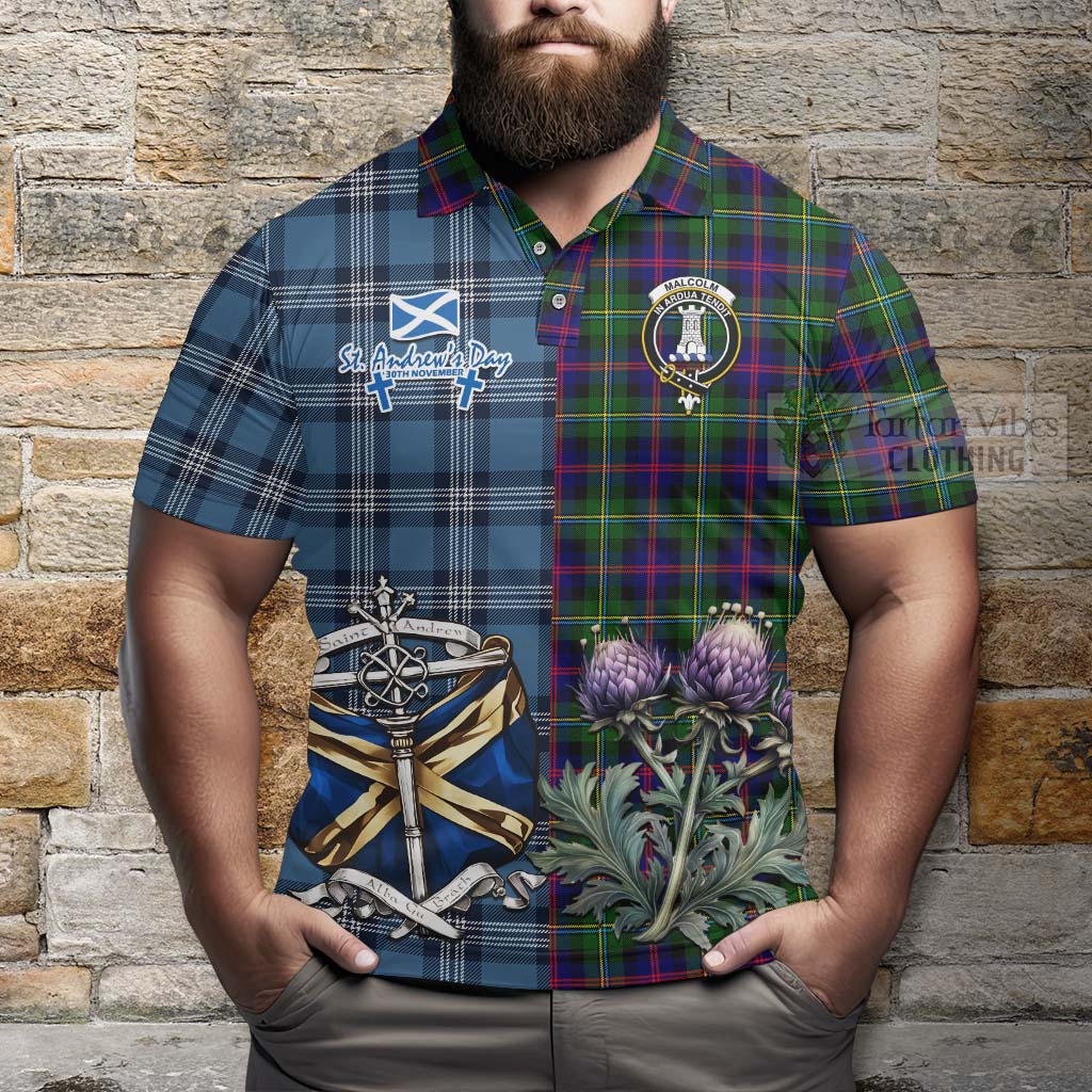 Tartan Vibes Clothing Malcolm Tartan Polo Shirt Happy St. Andrew's Day Half Tartan Style