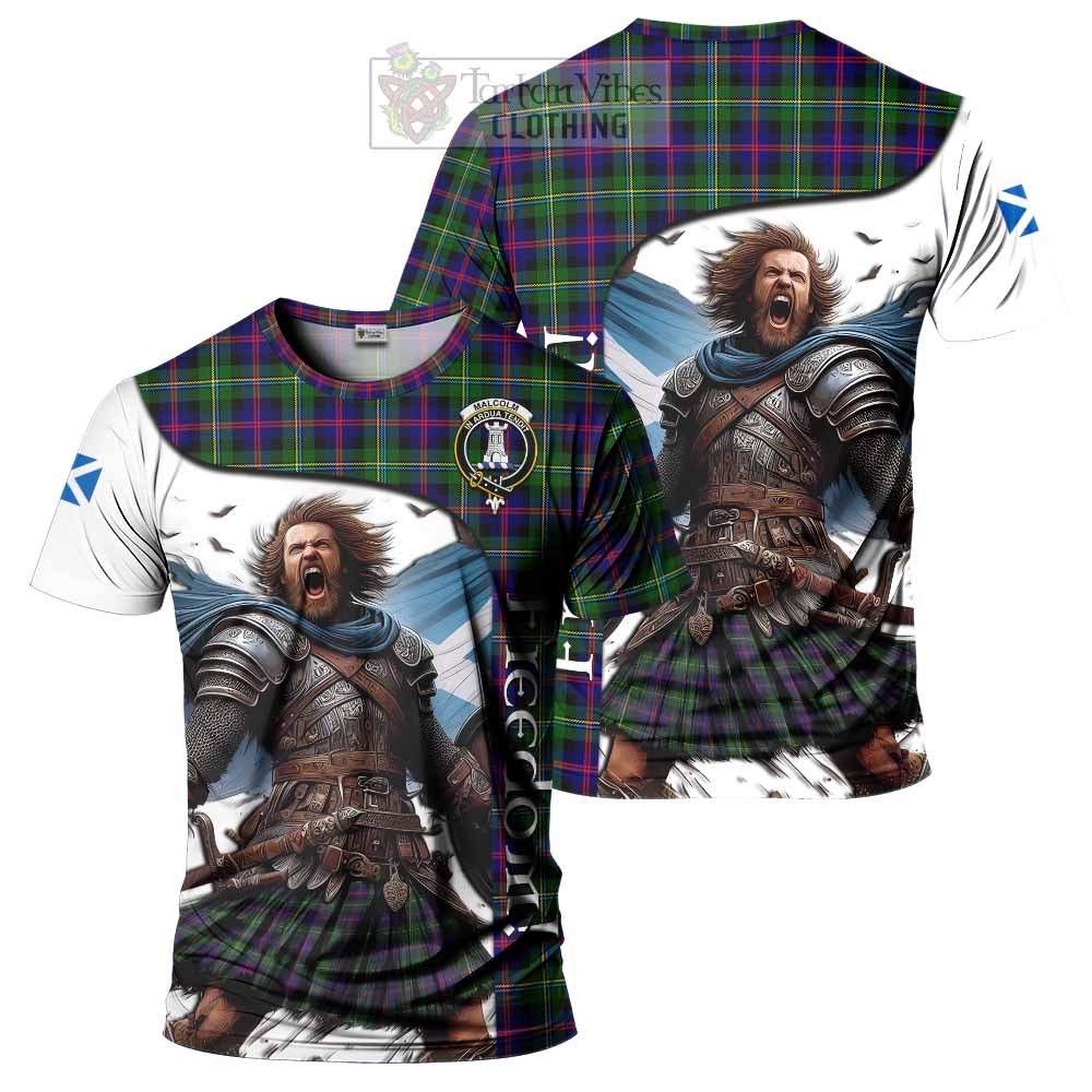 Malcolm Crest Tartan T-Shirt Inspired by the Freedom of Scottish Warrior