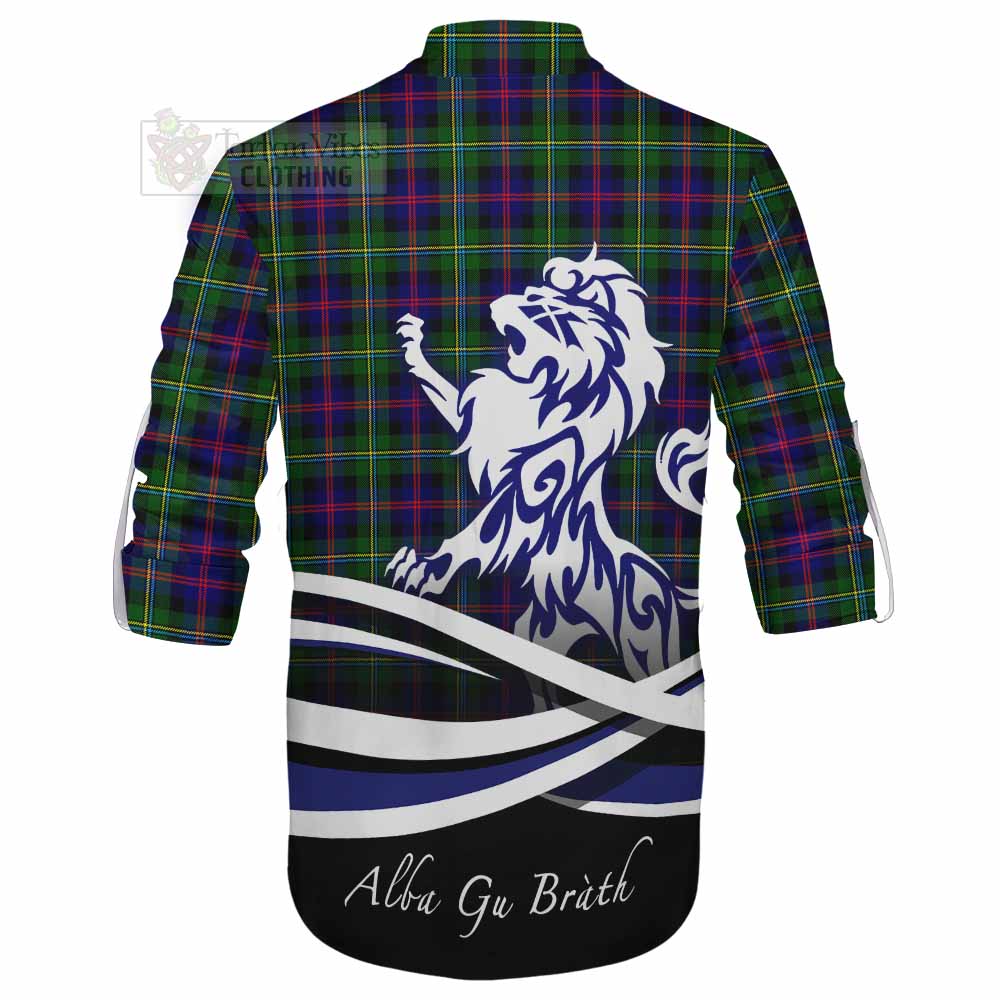 Tartan Vibes Clothing Malcolm Tartan Ghillie Kilt Shirt with Alba Gu Brath Regal Lion Emblem