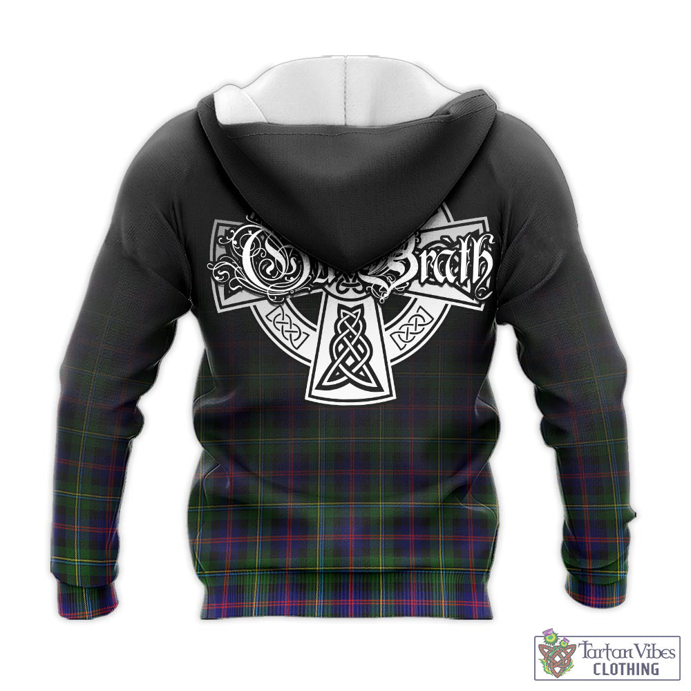 Tartan Vibes Clothing Malcolm Tartan Knitted Hoodie Featuring Alba Gu Brath Family Crest Celtic Inspired