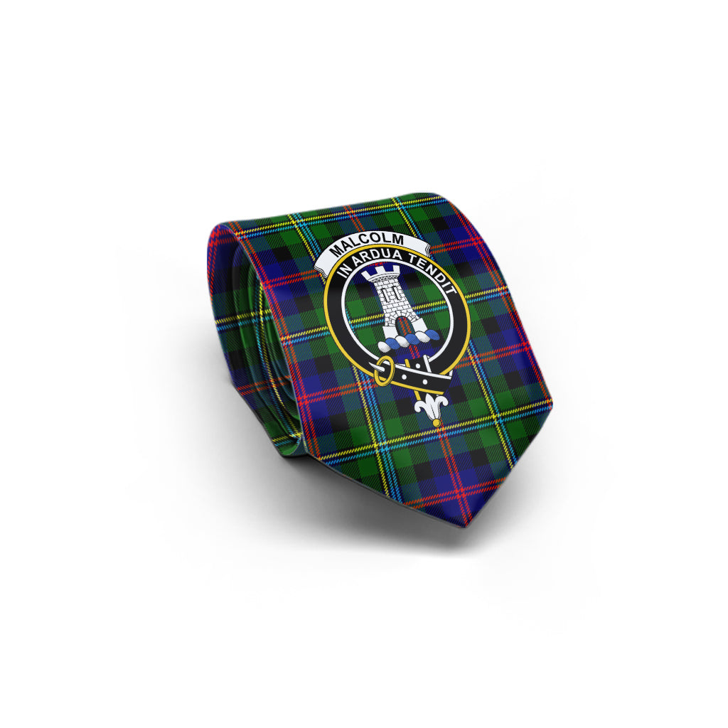 Malcolm Tartan Classic Necktie with Family Crest - Tartan Vibes Clothing