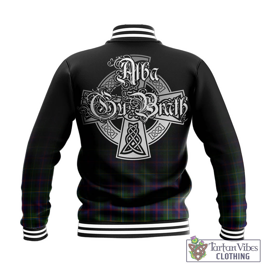 Tartan Vibes Clothing Malcolm Tartan Baseball Jacket Featuring Alba Gu Brath Family Crest Celtic Inspired