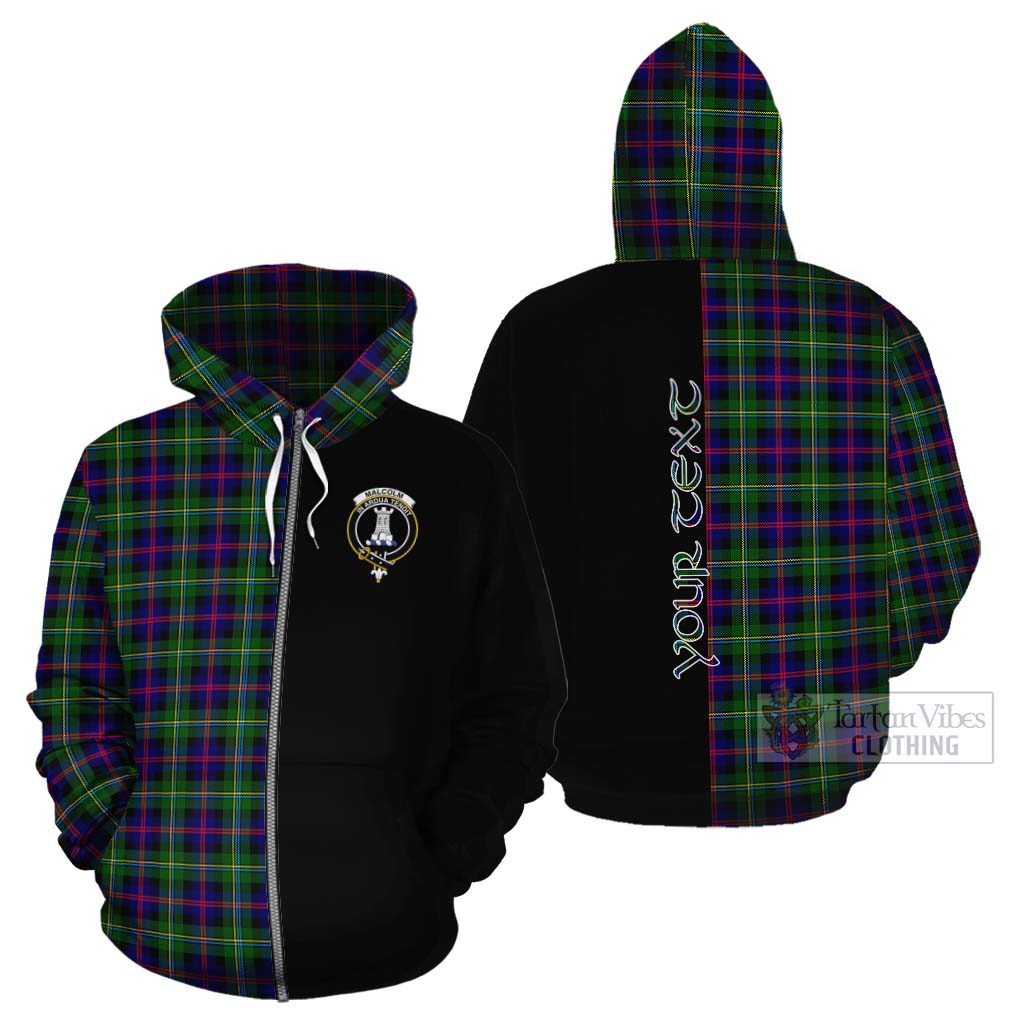 Tartan Vibes Clothing Malcolm Tartan Cotton Hoodie with Family Crest and Half Of Me Style