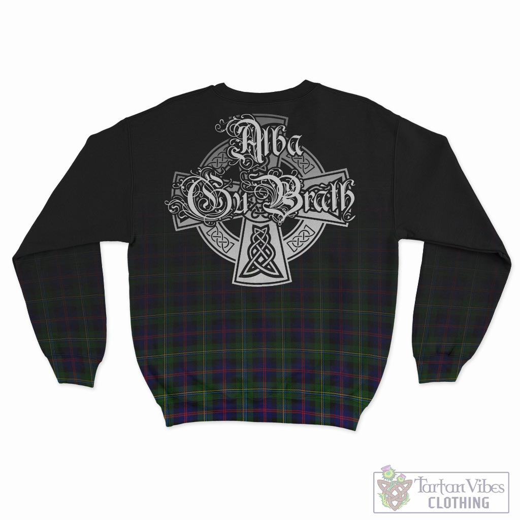 Tartan Vibes Clothing Malcolm Tartan Sweatshirt Featuring Alba Gu Brath Family Crest Celtic Inspired