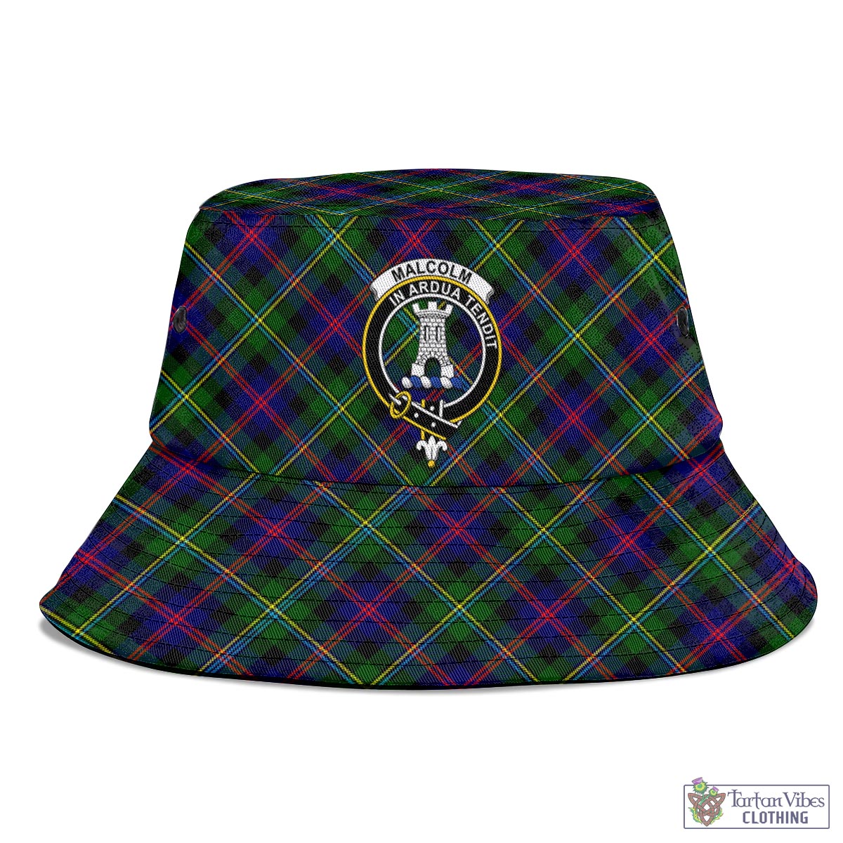 Tartan Vibes Clothing Malcolm Tartan Bucket Hat with Family Crest