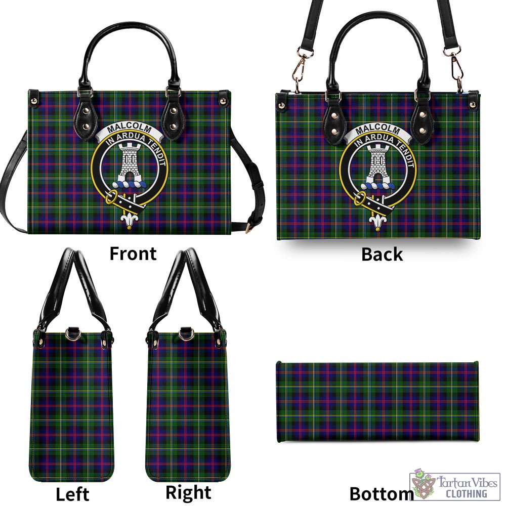 Tartan Vibes Clothing Malcolm Tartan Luxury Leather Handbags with Family Crest