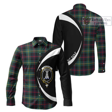 Malcolm Modern Tartan Long Sleeve Button Up with Family Crest Circle Style