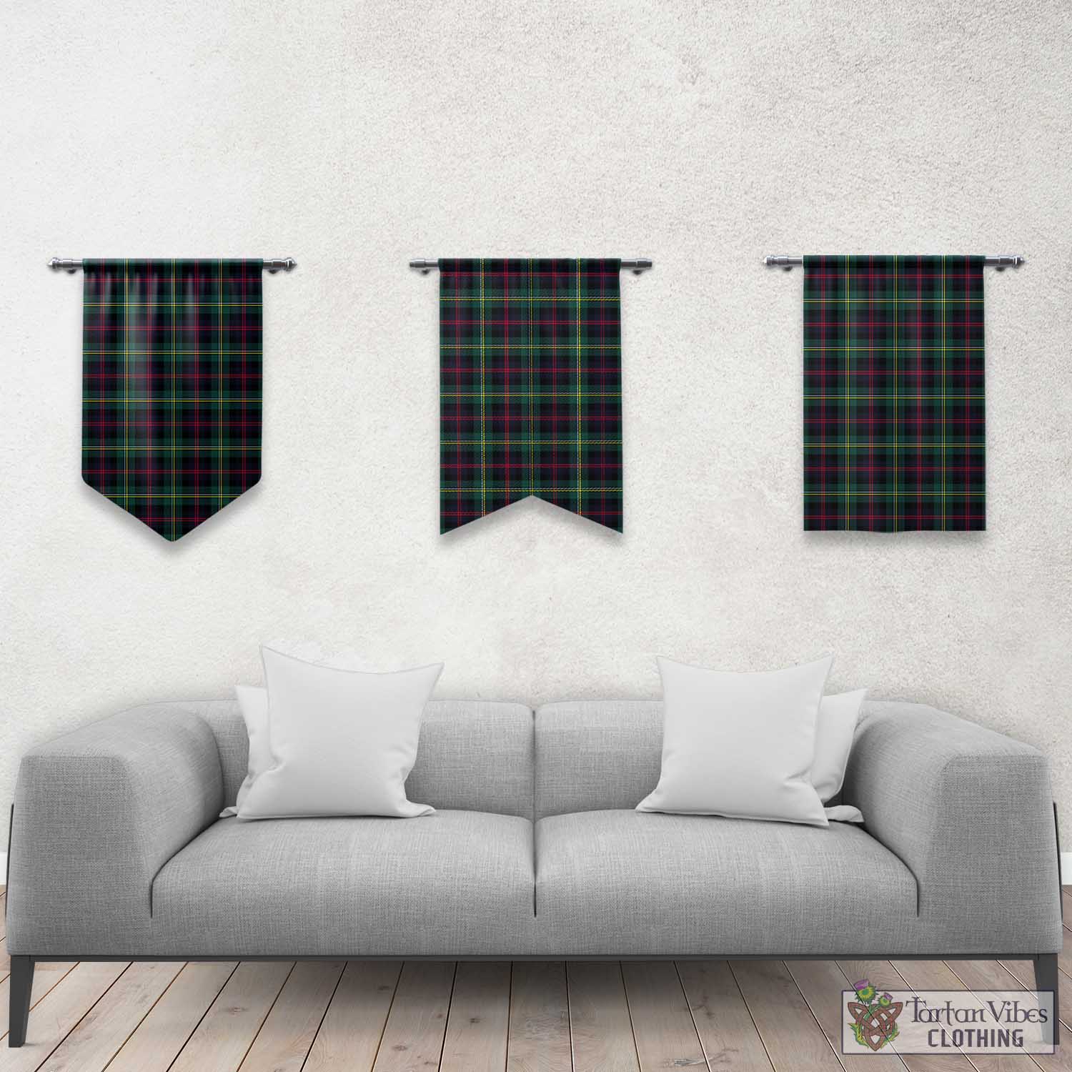 Tartan Vibes Clothing Malcolm Modern Tartan Gonfalon, Tartan Banner