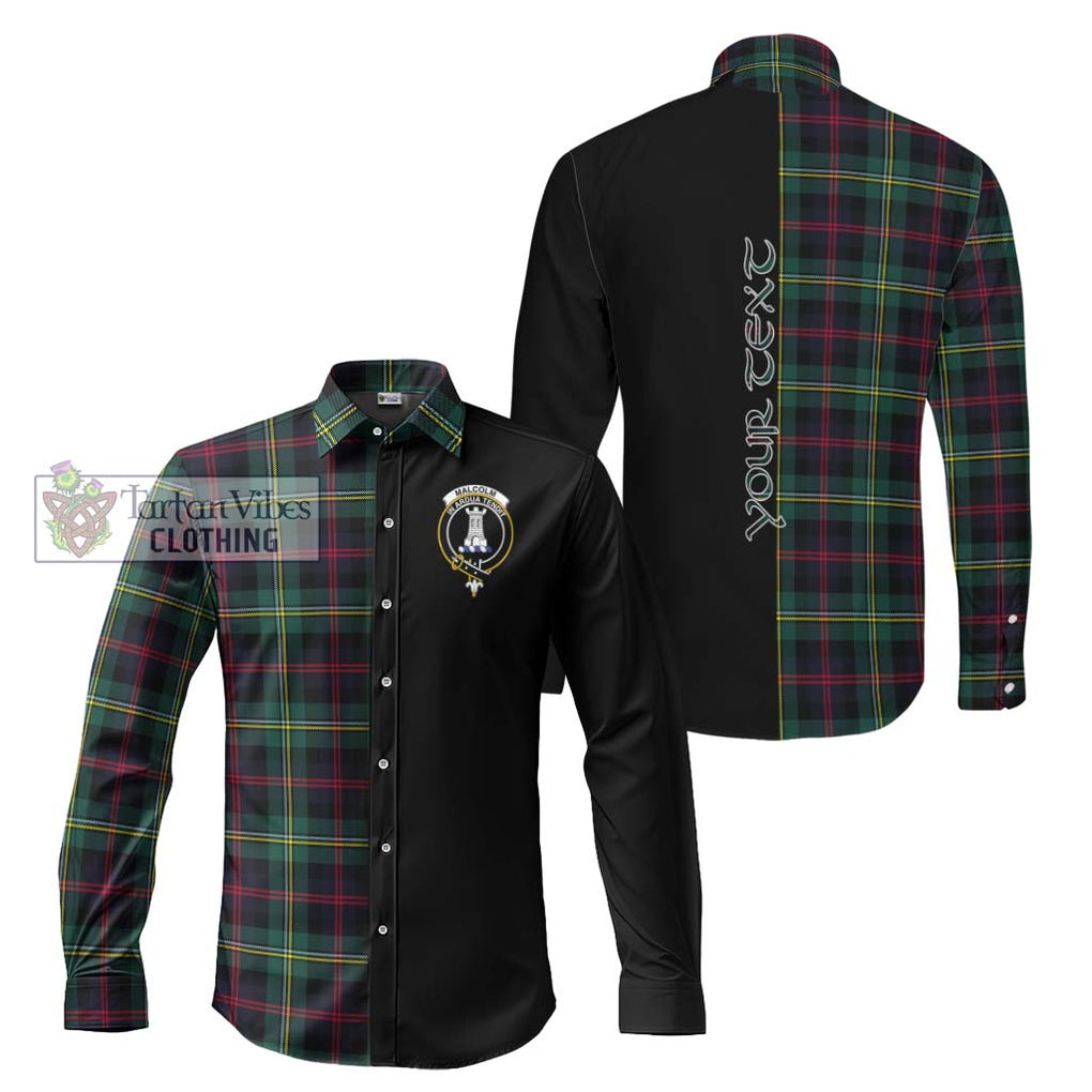 Malcolm Modern Tartan Long Sleeve Button Shirt with Family Crest and Half Of Me Style Men's Shirt S - Tartanvibesclothing Shop