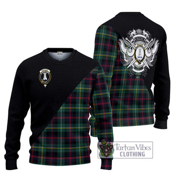 Malcolm Modern Tartan Knitted Sweater with Family Crest and Military Logo Style