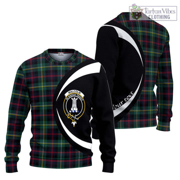 Malcolm Modern Tartan Ugly Sweater with Family Crest Circle Style