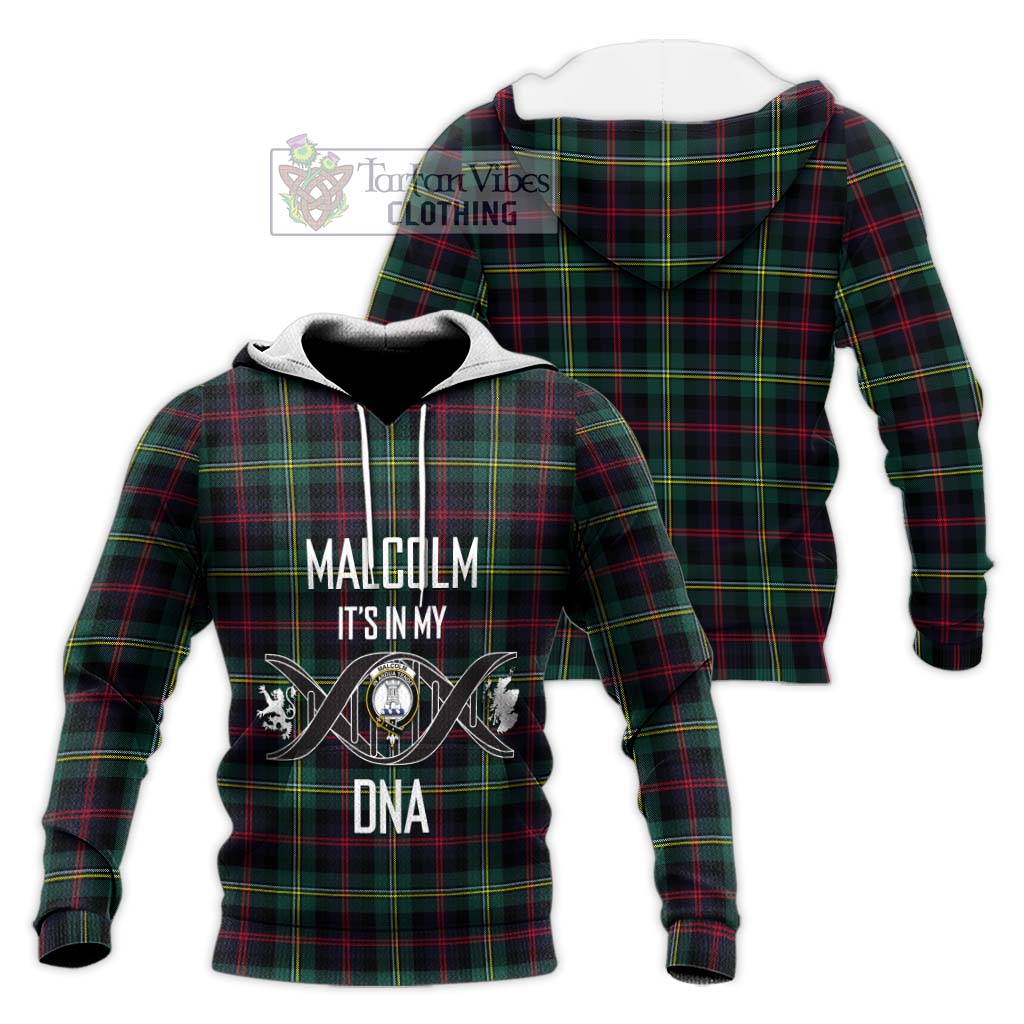 Tartan Vibes Clothing Malcolm Modern Tartan Knitted Hoodie with Family Crest DNA In Me Style