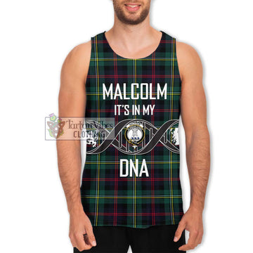 Malcolm Modern Tartan Men's Tank Top with Family Crest DNA In Me Style