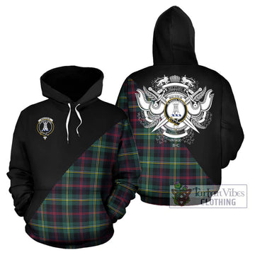 Malcolm Modern Tartan Hoodie with Family Crest and Military Logo Style