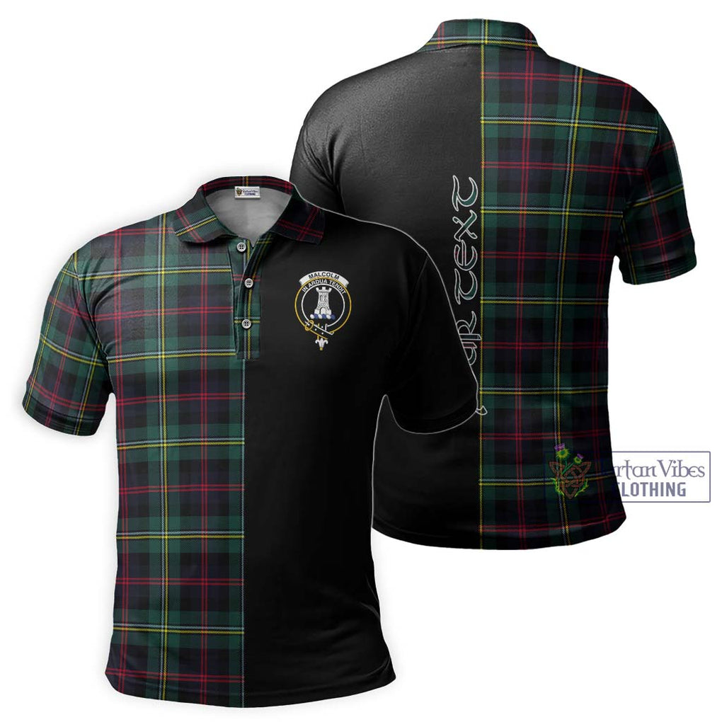 Malcolm Modern Tartan Polo Shirt with Family Crest and Half Of Me Style Kid - Tartanvibesclothing Shop