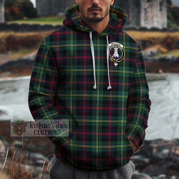 Malcolm Modern Tartan Cotton Hoodie with Family Crest