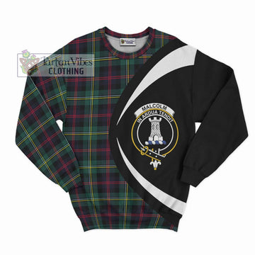 Malcolm Modern Tartan Sweatshirt with Family Crest Circle Style