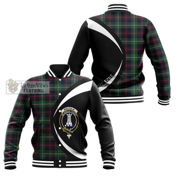 Malcolm Modern Tartan Baseball Jacket with Family Crest Circle Style