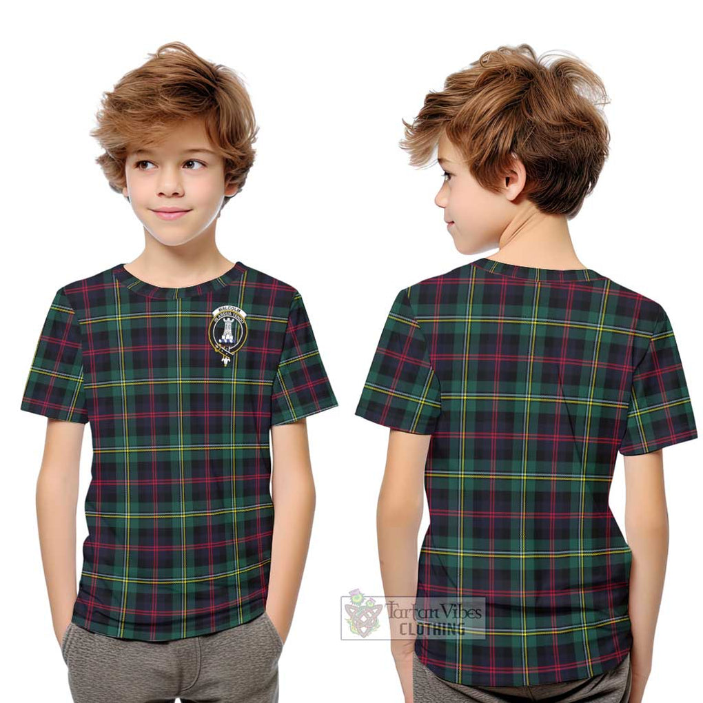 Malcolm Modern Tartan Kid T-Shirt with Family Crest Youth XL Size14 - Tartanvibesclothing Shop