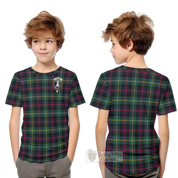 Malcolm Modern Tartan Kid T-Shirt with Family Crest