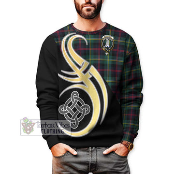 Malcolm Modern Tartan Sweatshirt with Family Crest and Celtic Symbol Style