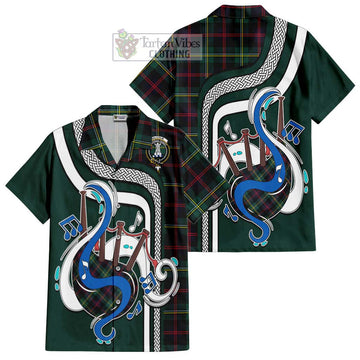 Malcolm Modern Tartan Short Sleeve Button Shirt with Epic Bagpipe Style