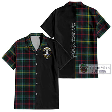 Malcolm Modern Tartan Short Sleeve Button Shirt with Family Crest and Half Of Me Style