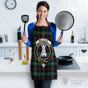 Malcolm Modern Tartan Apron with Family Crest
