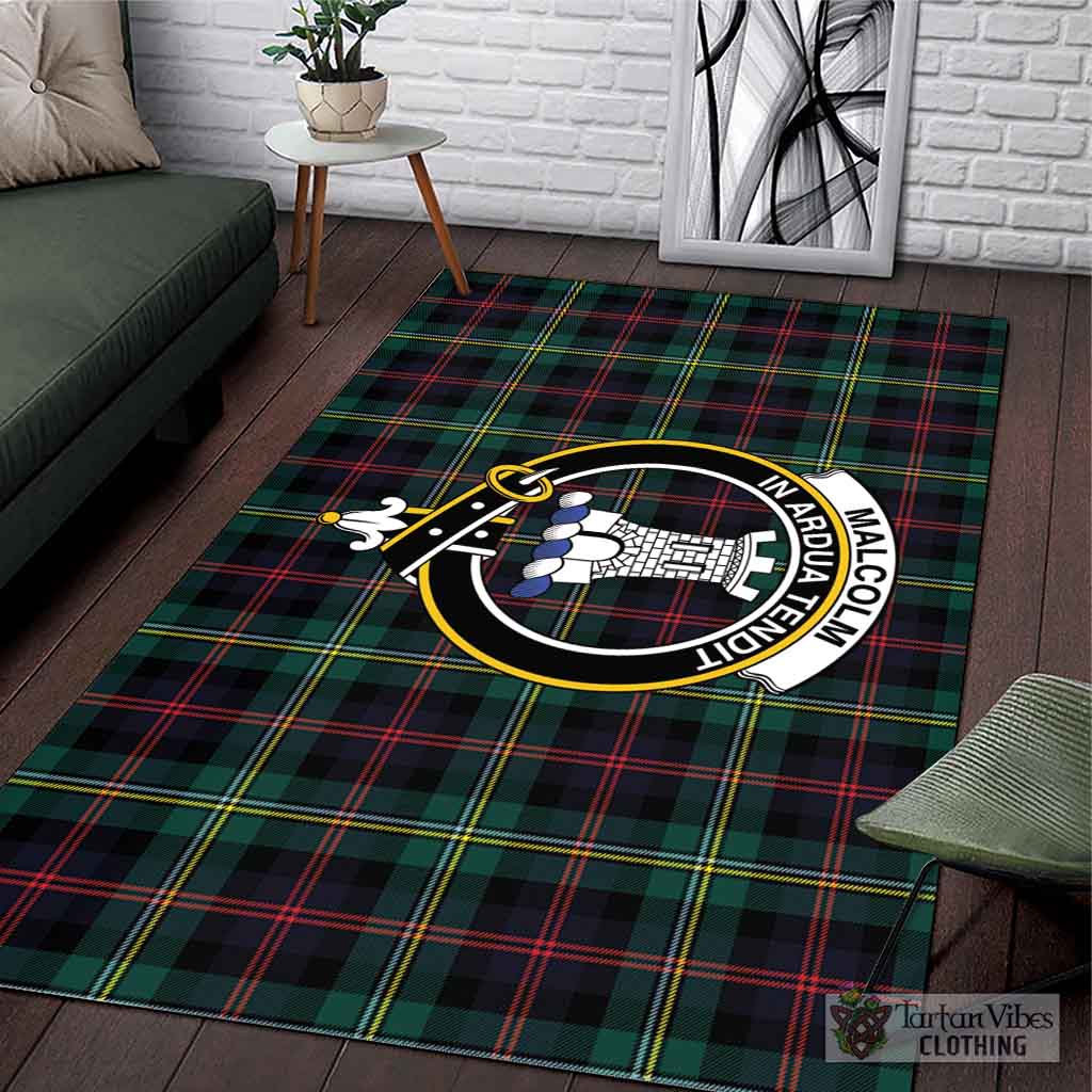 Tartan Vibes Clothing Malcolm Modern Tartan Area Rug with Family Crest