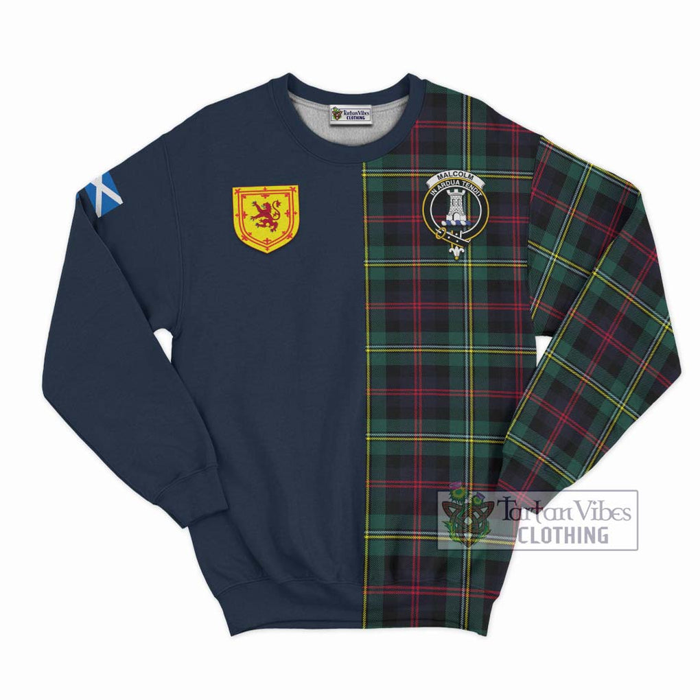 Tartan Vibes Clothing Malcolm Modern Tartan Sweatshirt with Scottish Lion Royal Arm Half Style